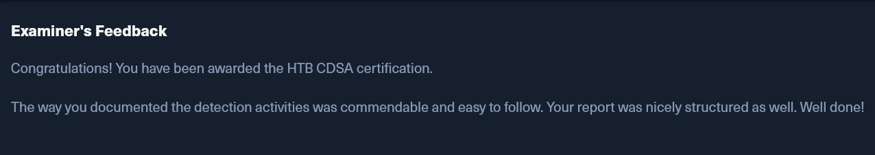 CDSA feedback